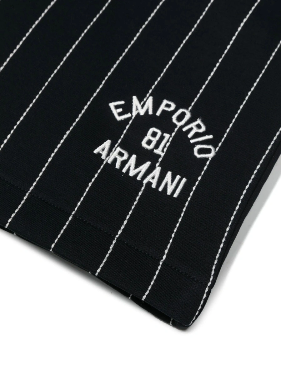 Pantaloni scurti Emporio Armani albastri din bumbac si spandex/elastan - Img 3