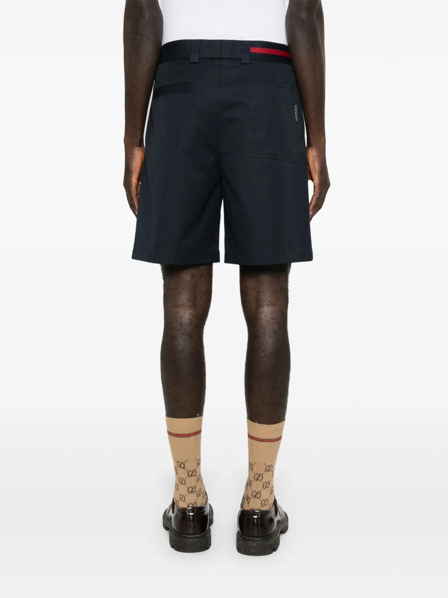 Pantaloni scurti Gucci albastri din bumbac - Img 4
