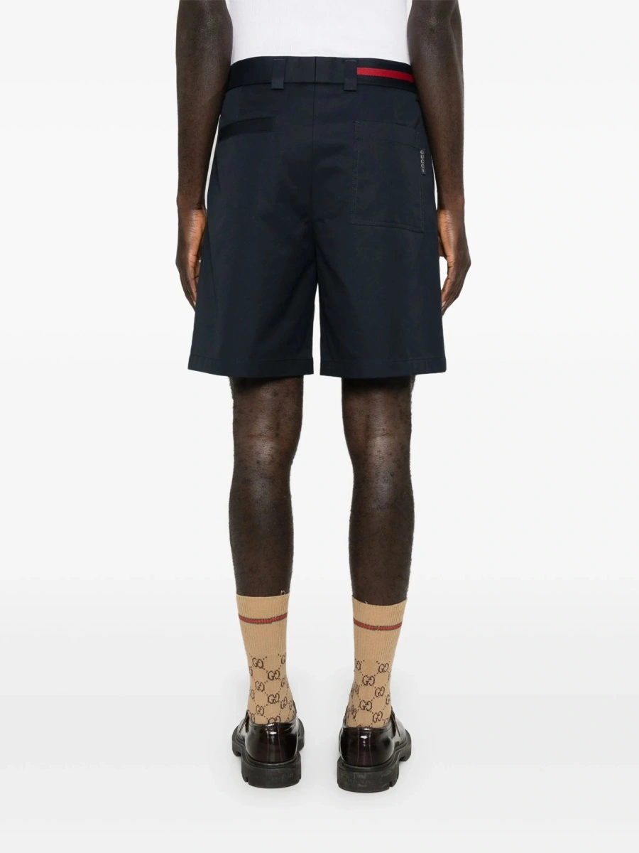 Pantaloni scurti Gucci albastri din bumbac - Img 4
