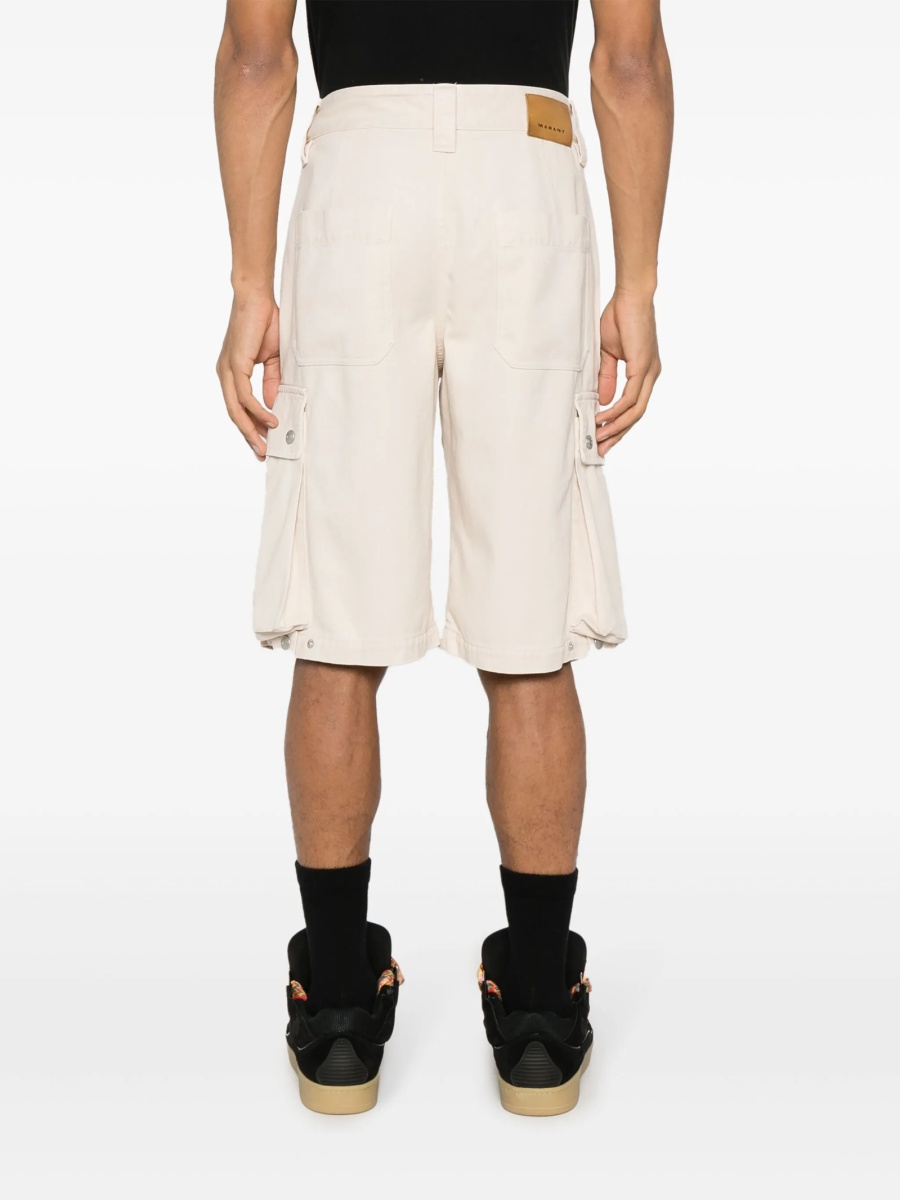 Pantaloni scurti Isabel Marant neutri din lyocell si bumbac - Img 4
