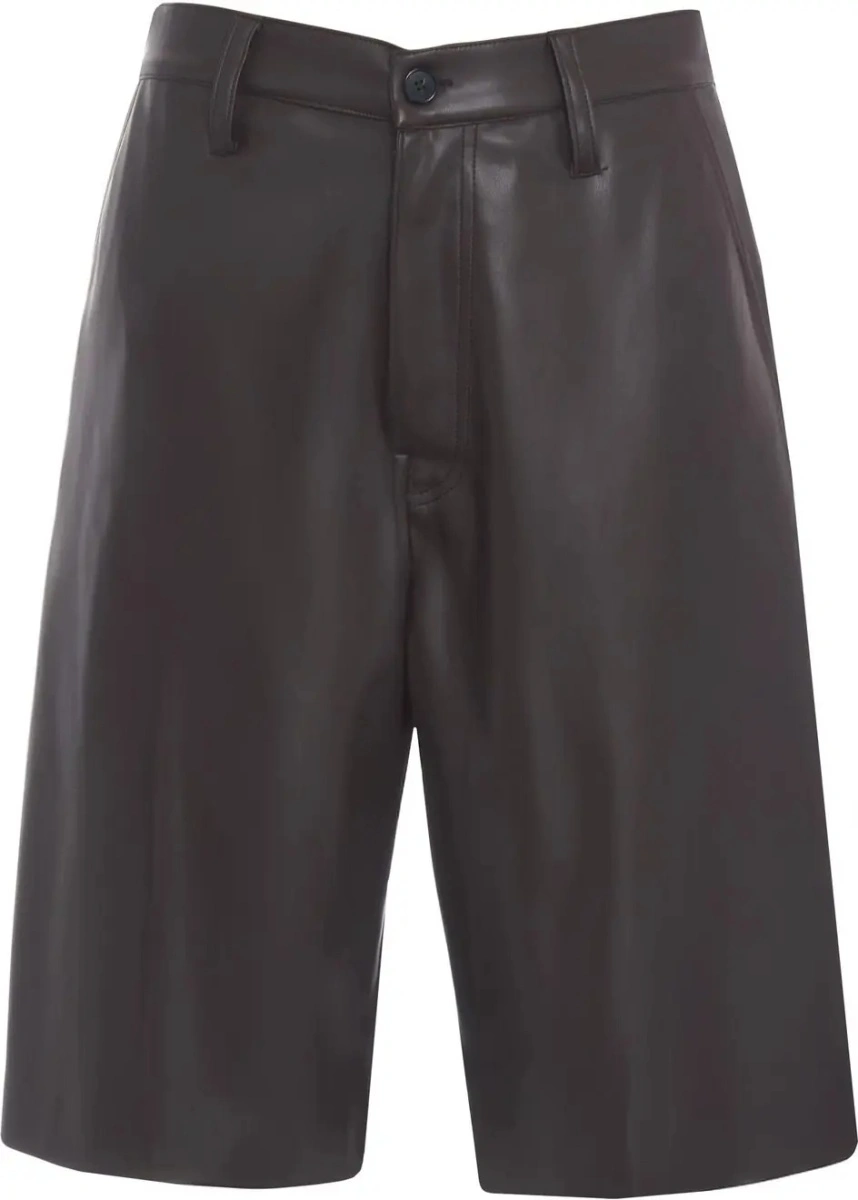 Pantaloni scurti Jucca maro din piele ecologica - Img 2