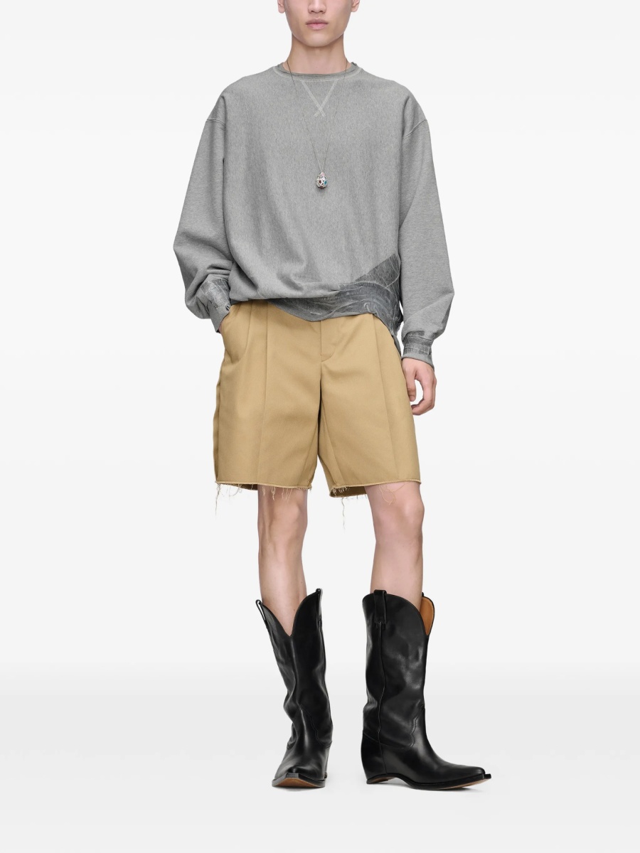 Pantaloni scurti Maison Margiela neutri din polyester si lana - Img 2