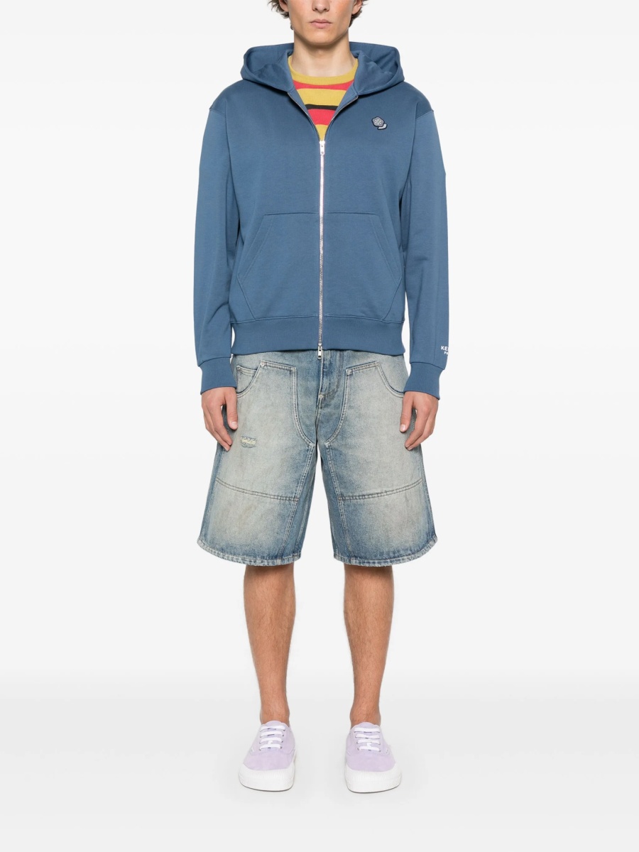 Pantaloni scurti Moschino albastri din bumbac - Img 2