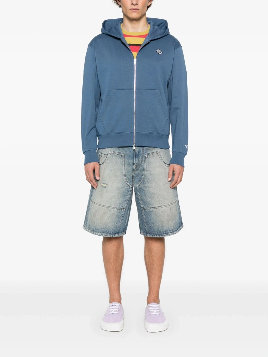 Pantaloni scurti Moschino albastri din bumbac - Img 2
