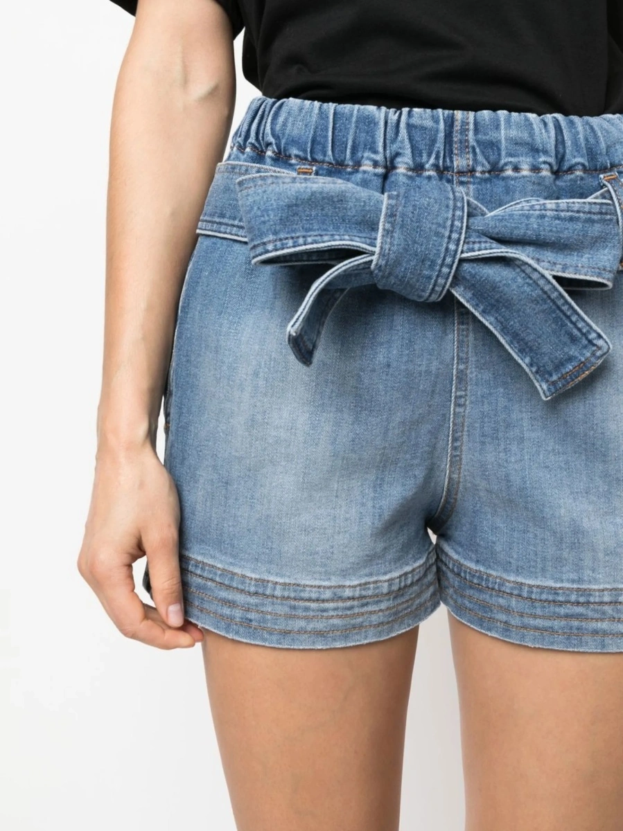 Pantaloni scurti Stella McCartney albastri din elastan si bumbac - Img 5