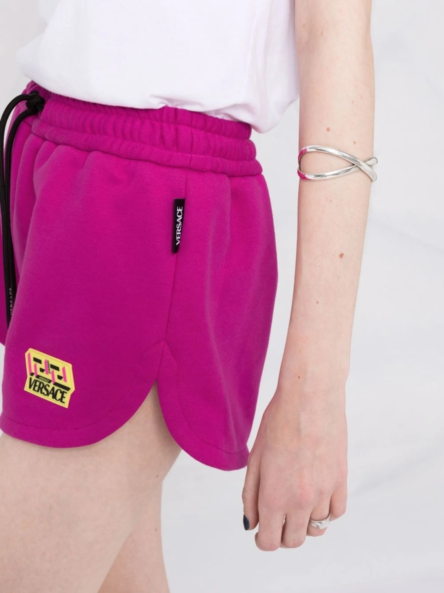 Pantaloni scurti Versace roz din bumbac - Img 3