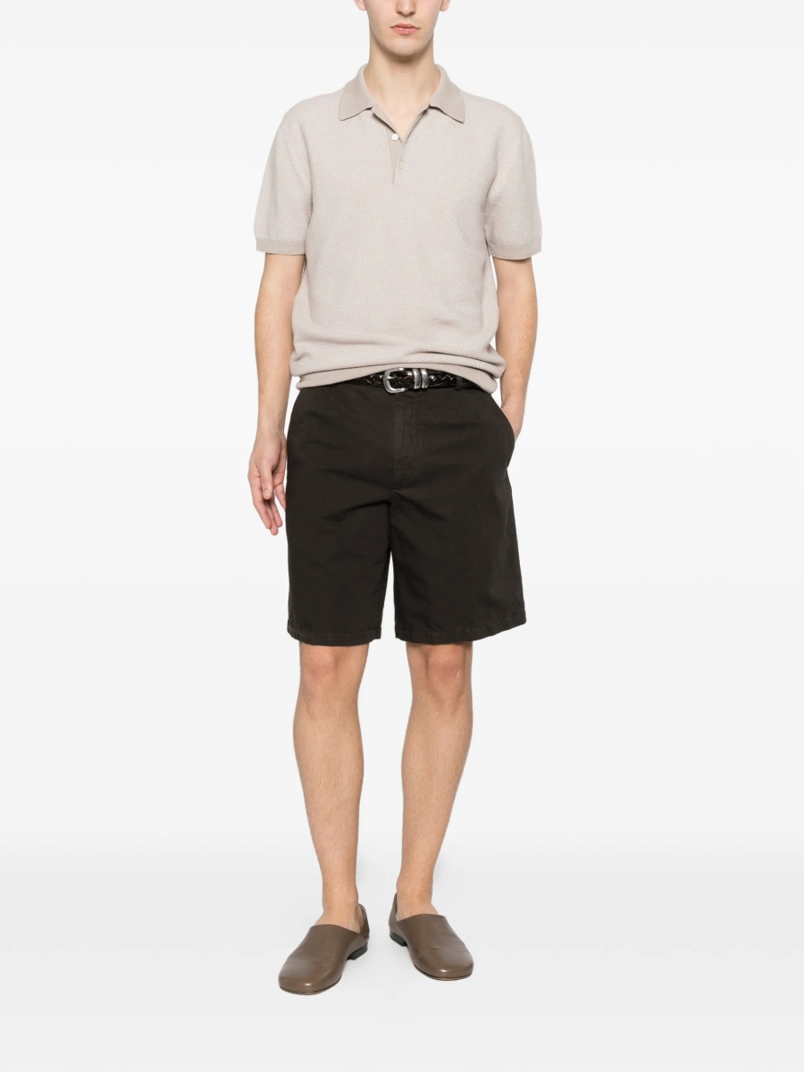 Pantaloni scurti ZEGNA maro din bumbac si in - Img 2