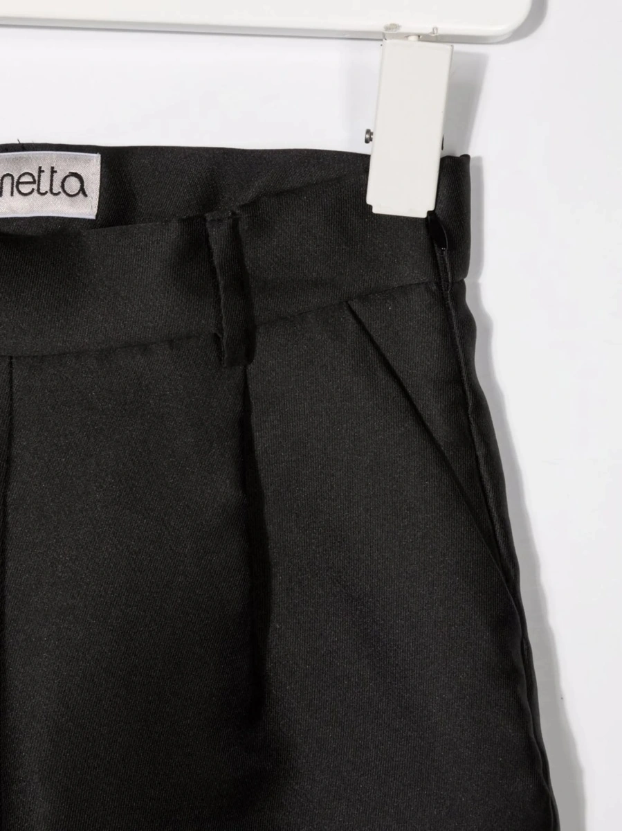 Pantaloni SIMONETTA negri din matase reciclata si polyester - Img 3