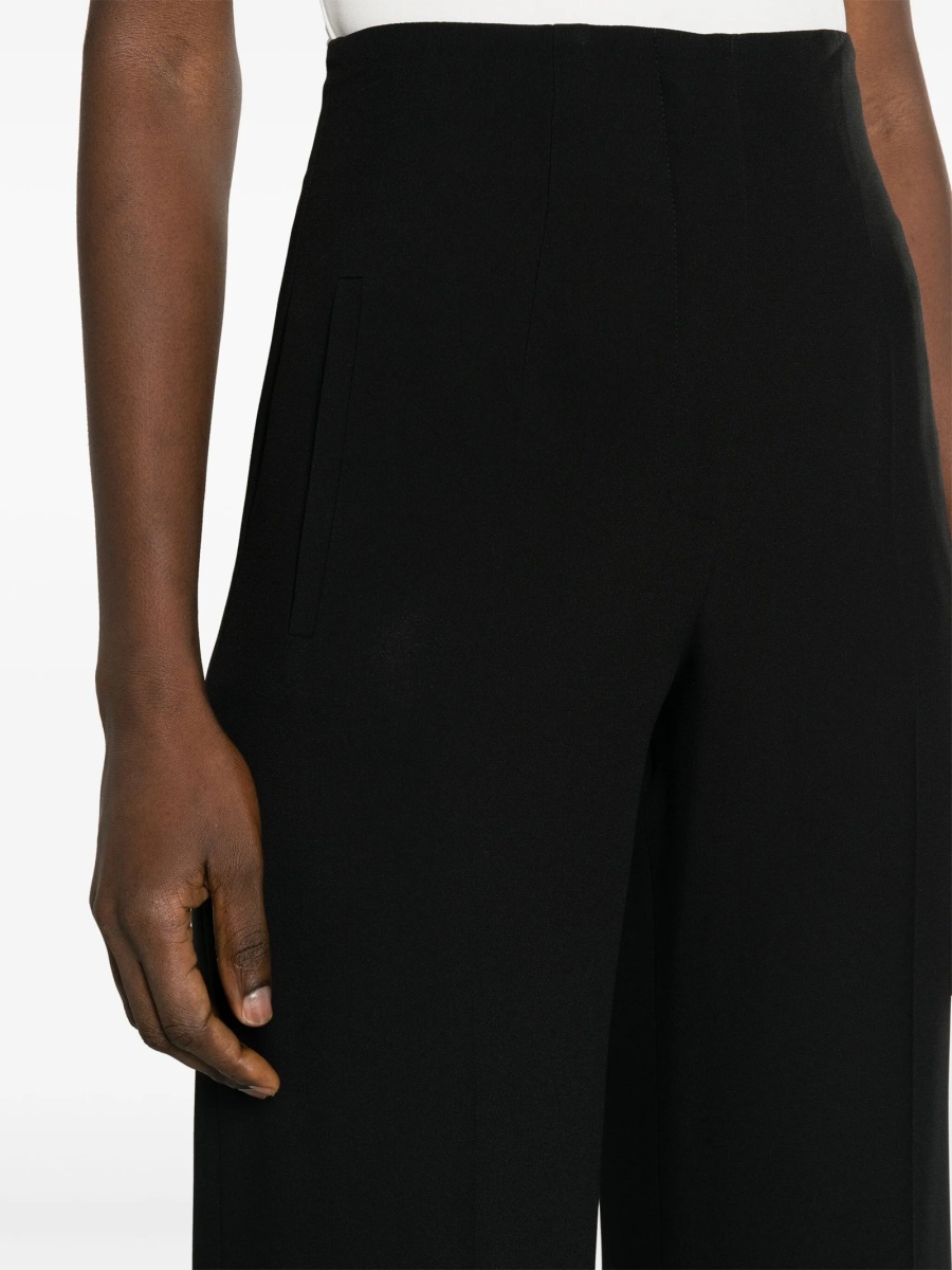 Pantaloni talie inalta Alberta Ferretti negri din vascoza si acetat - Img 5