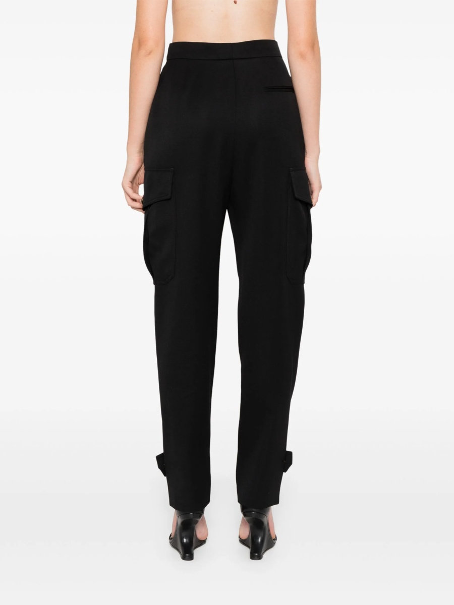 Pantaloni talie inalta Alexander McQueen negri din lana - Img 4