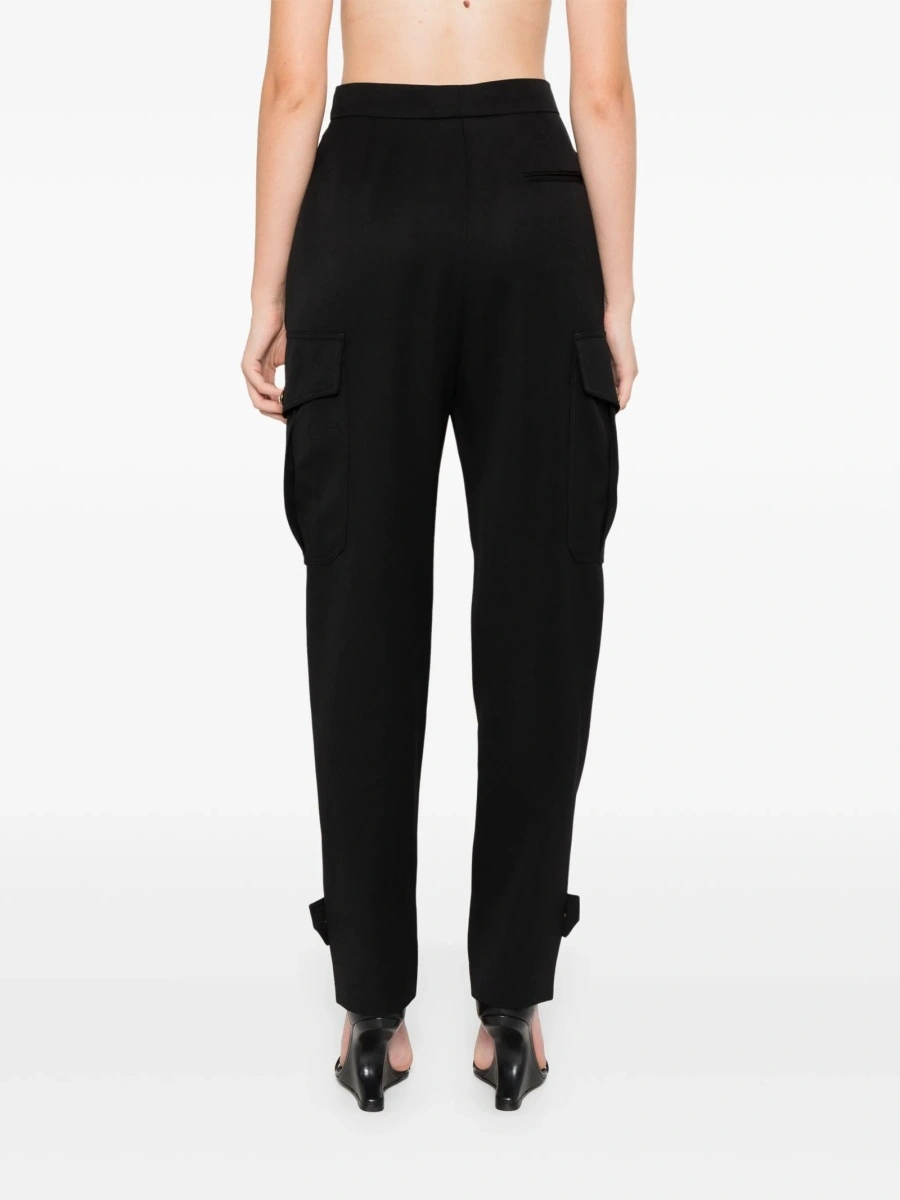 Pantaloni talie inalta Alexander McQueen negri din lana - Img 4