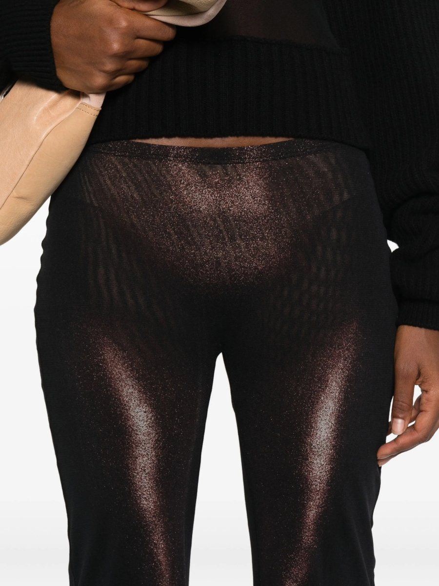 Pantaloni talie inalta Jean Paul Gaultier maro din poliamida - Img 5