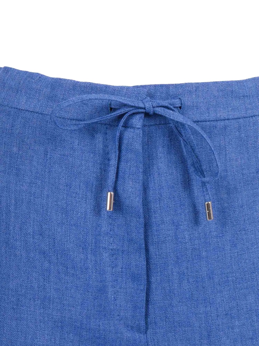 Pantaloni talie inalta MaxMara Studio albastri - Img 3