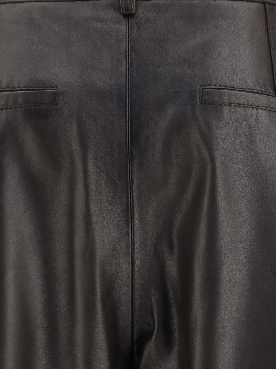 Pantaloni talie inalta P.A.R.O.S.H. maro din piele - Img 3
