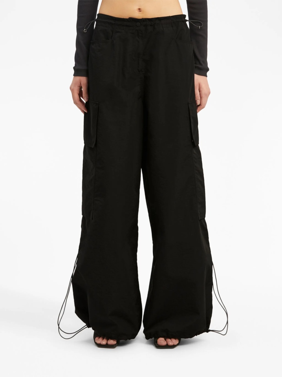 Pantaloni talie inalta Palm Angels track negri - Img 3