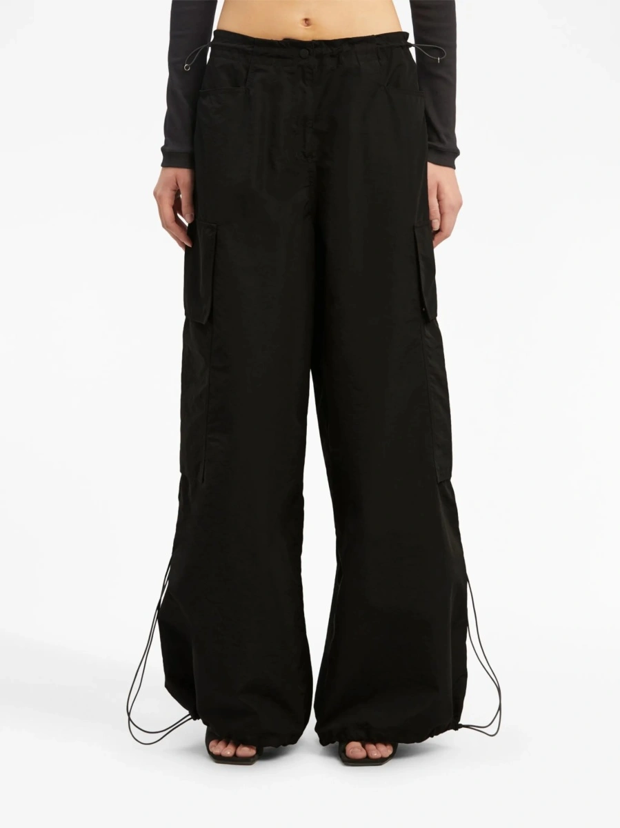 Pantaloni talie inalta Palm Angels track negri - Img 3