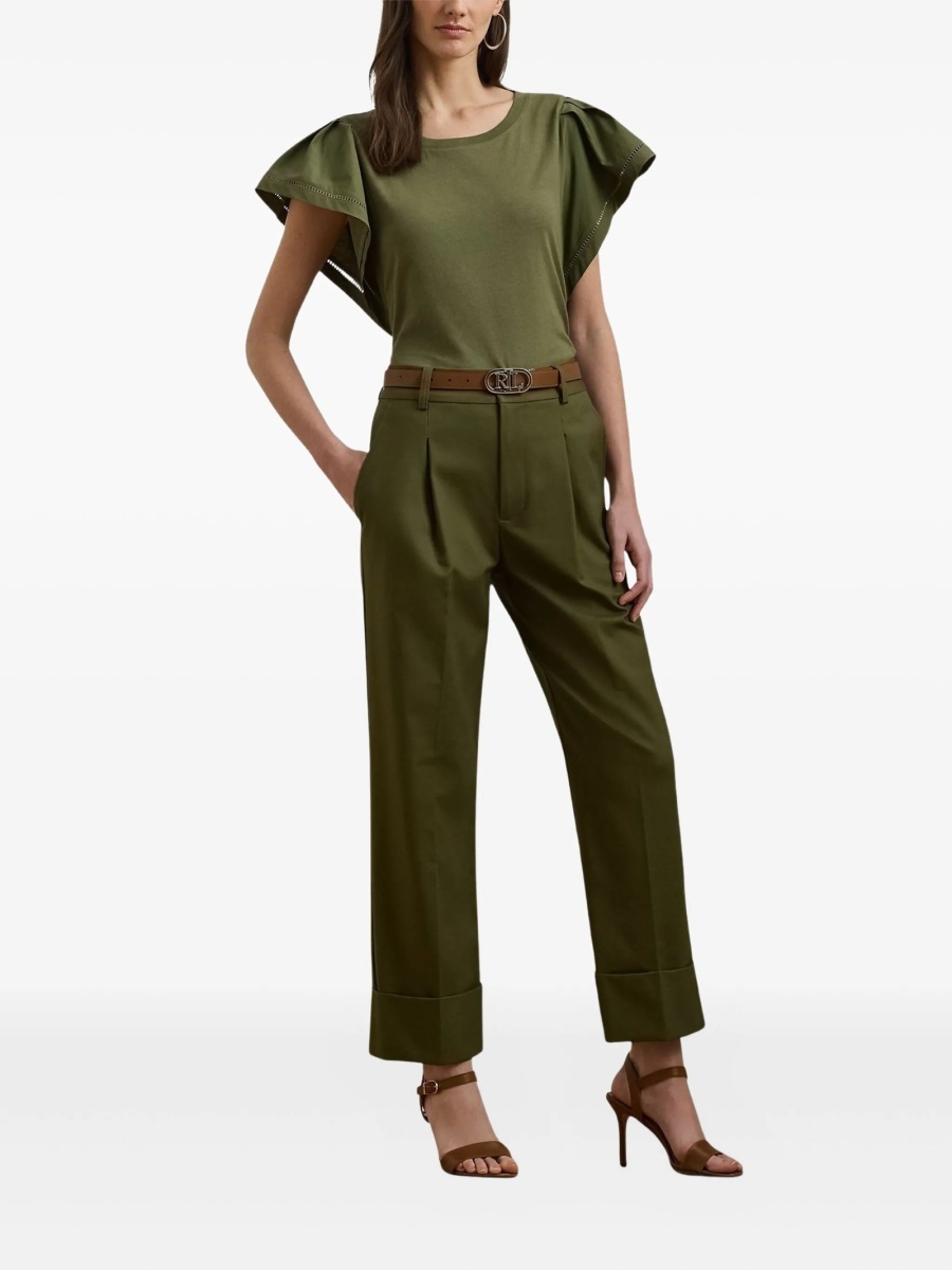 Pantaloni talie inalta Ralph Lauren verzi - Img 2