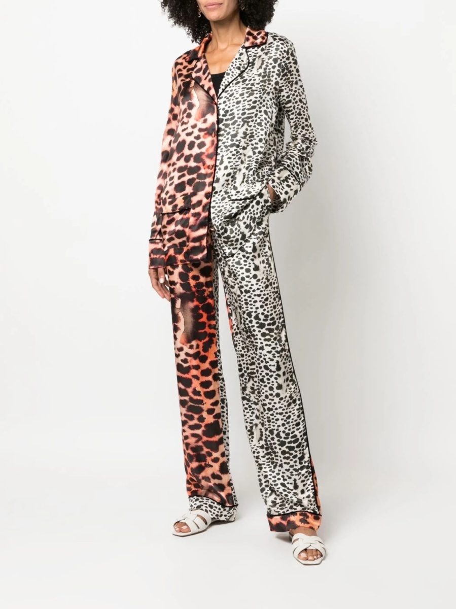 Pantaloni talie inalta Roberto Cavalli neutri - Img 2