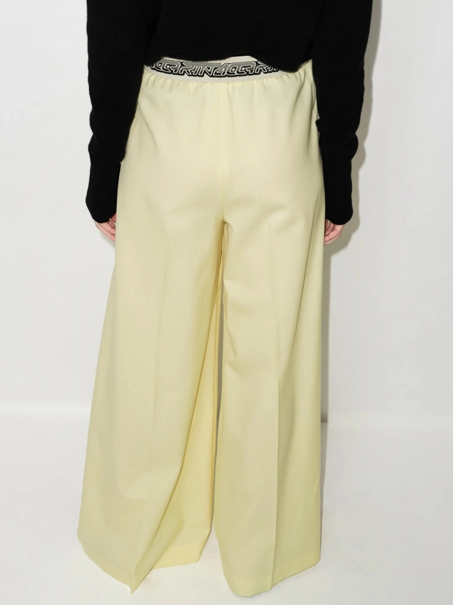 Pantaloni talie inalta Stella McCartney galbeni din lana - Img 3