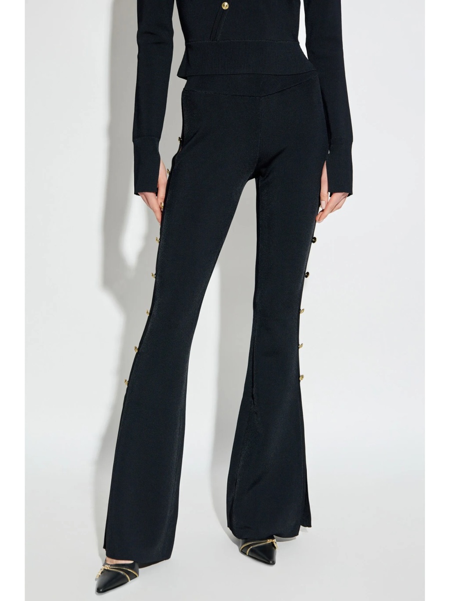 Pantaloni talie inalta Versace Jeans Couture negri - Img 3
