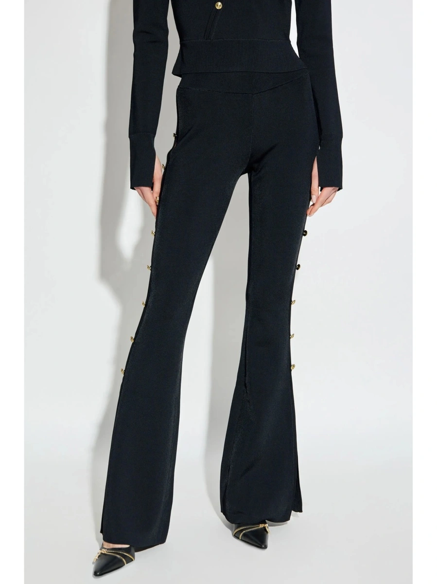 Pantaloni talie inalta Versace Jeans Couture negri - Img 3