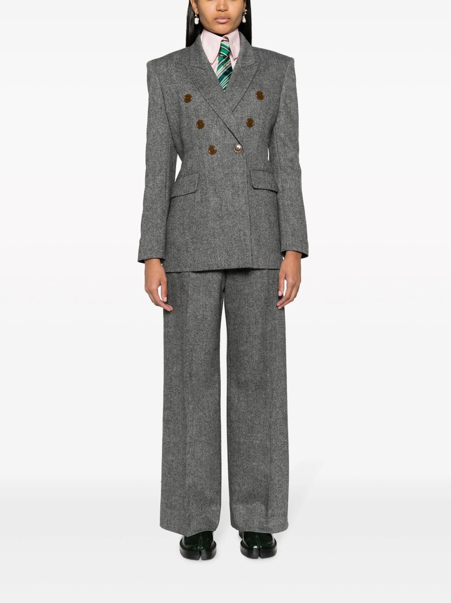 Pantaloni talie inalta Vivienne Westwood negri din lana si elastan - Img 2
