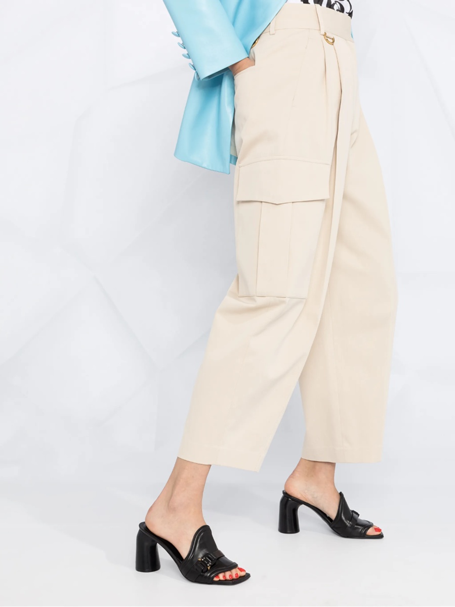 Pantaloni trei sferturi Givenchy neutri din bumbac - Img 5