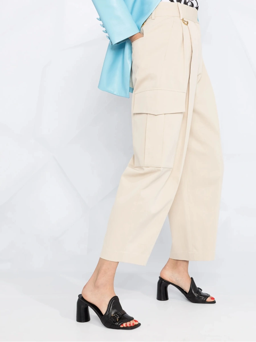 Pantaloni trei sferturi Givenchy neutri din bumbac - Img 5