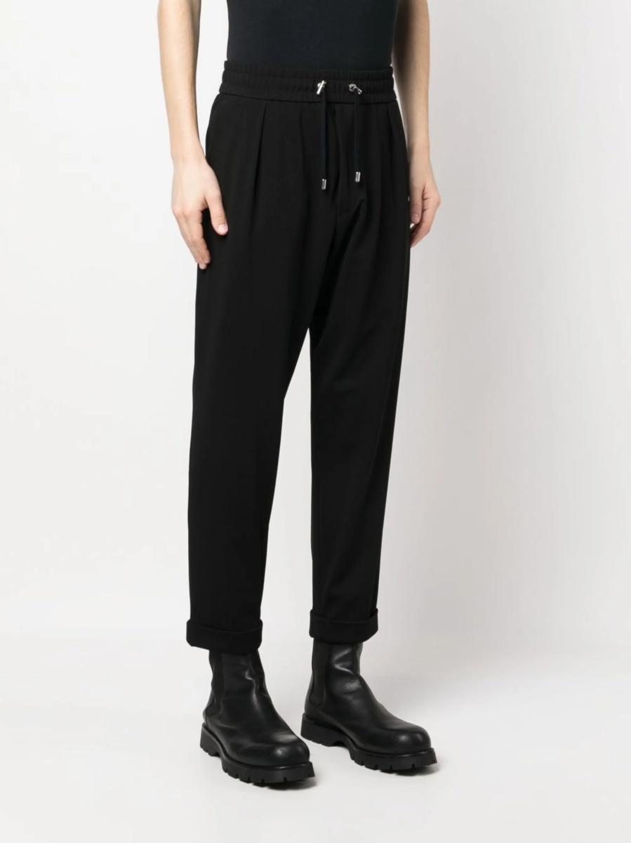 Pantaloni tur lasat Balmain negri din elastan si poliamida - Img 3