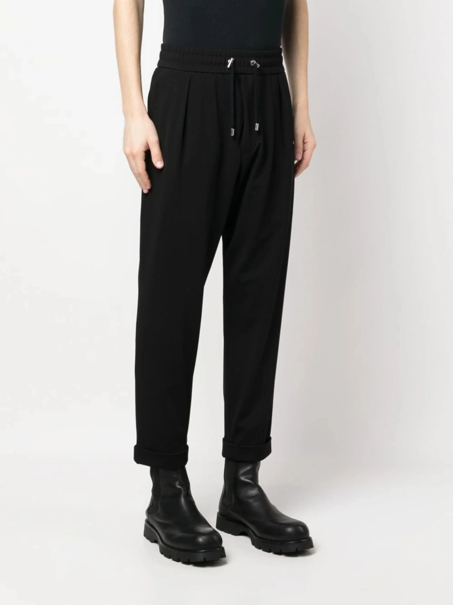Pantaloni tur lasat Balmain negri din elastan si poliamida - Img 3