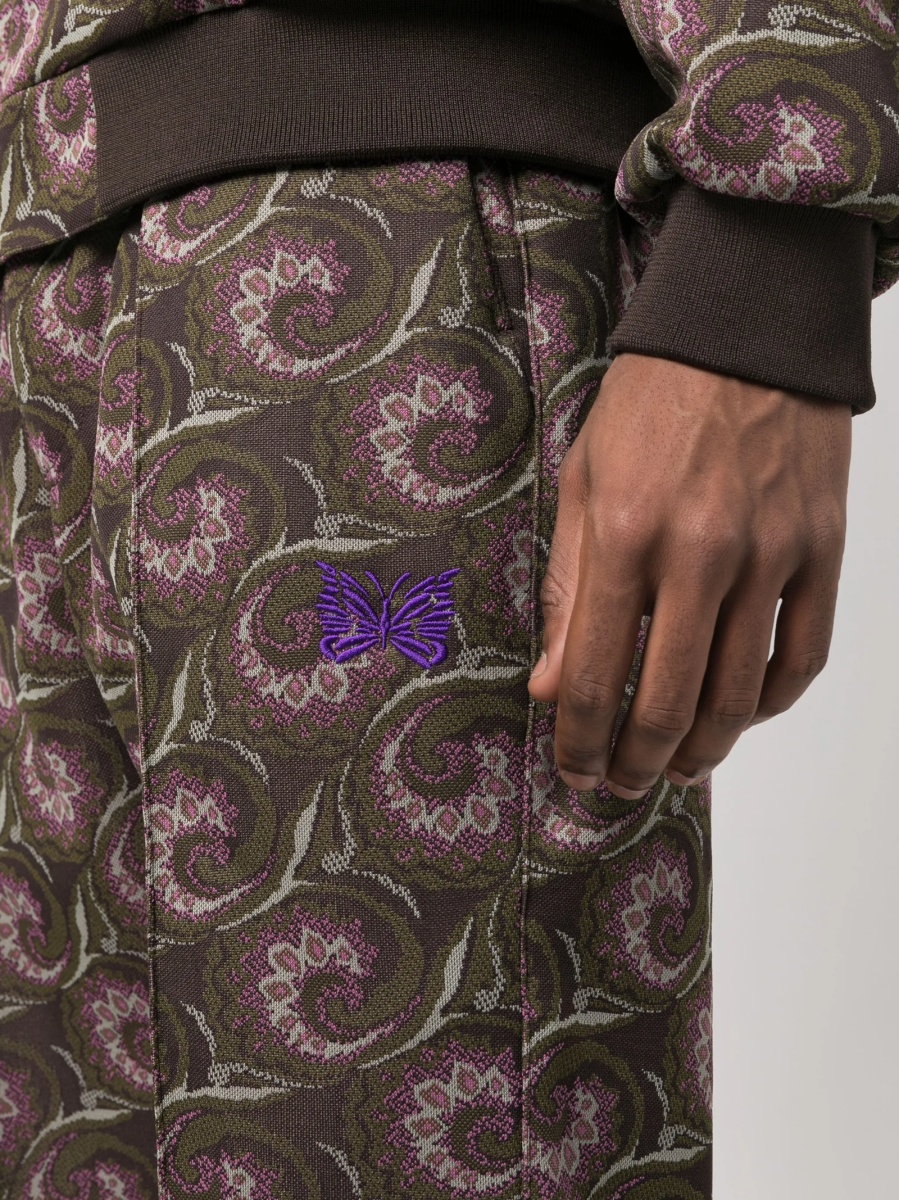 Pantaloni tur lasat BARACUTA X NEEDLES maro din polyester - Img 5
