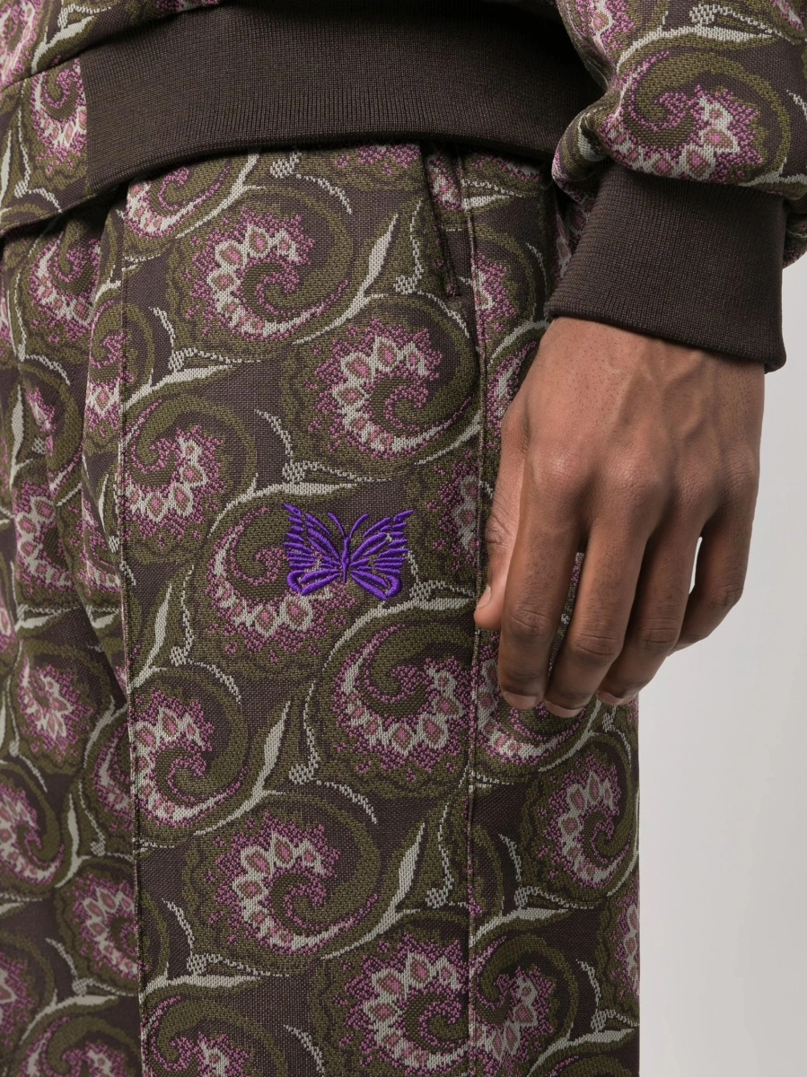 Pantaloni tur lasat BARACUTA X NEEDLES maro din polyester - Img 5