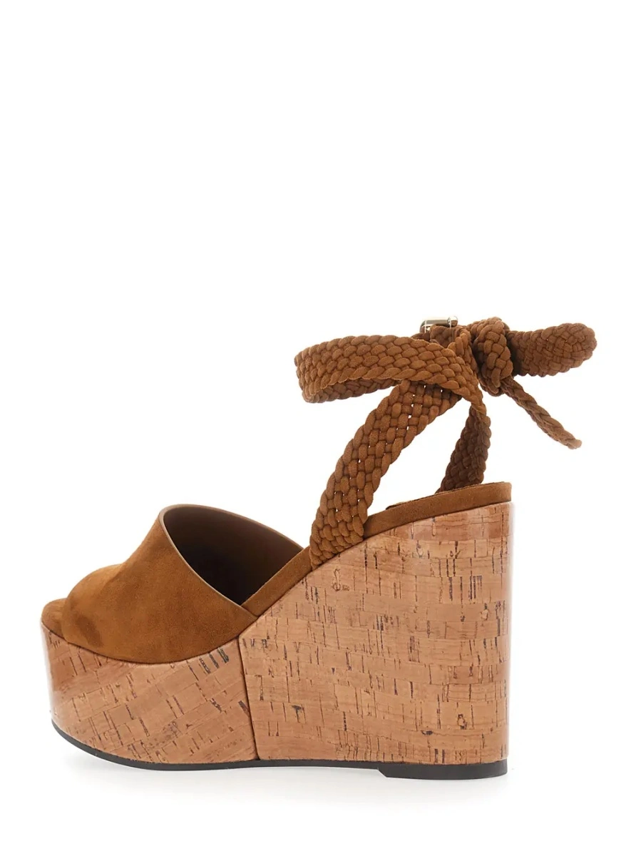 Pantofi cu platforma Jimmy Choo maro din piele - Img 3
