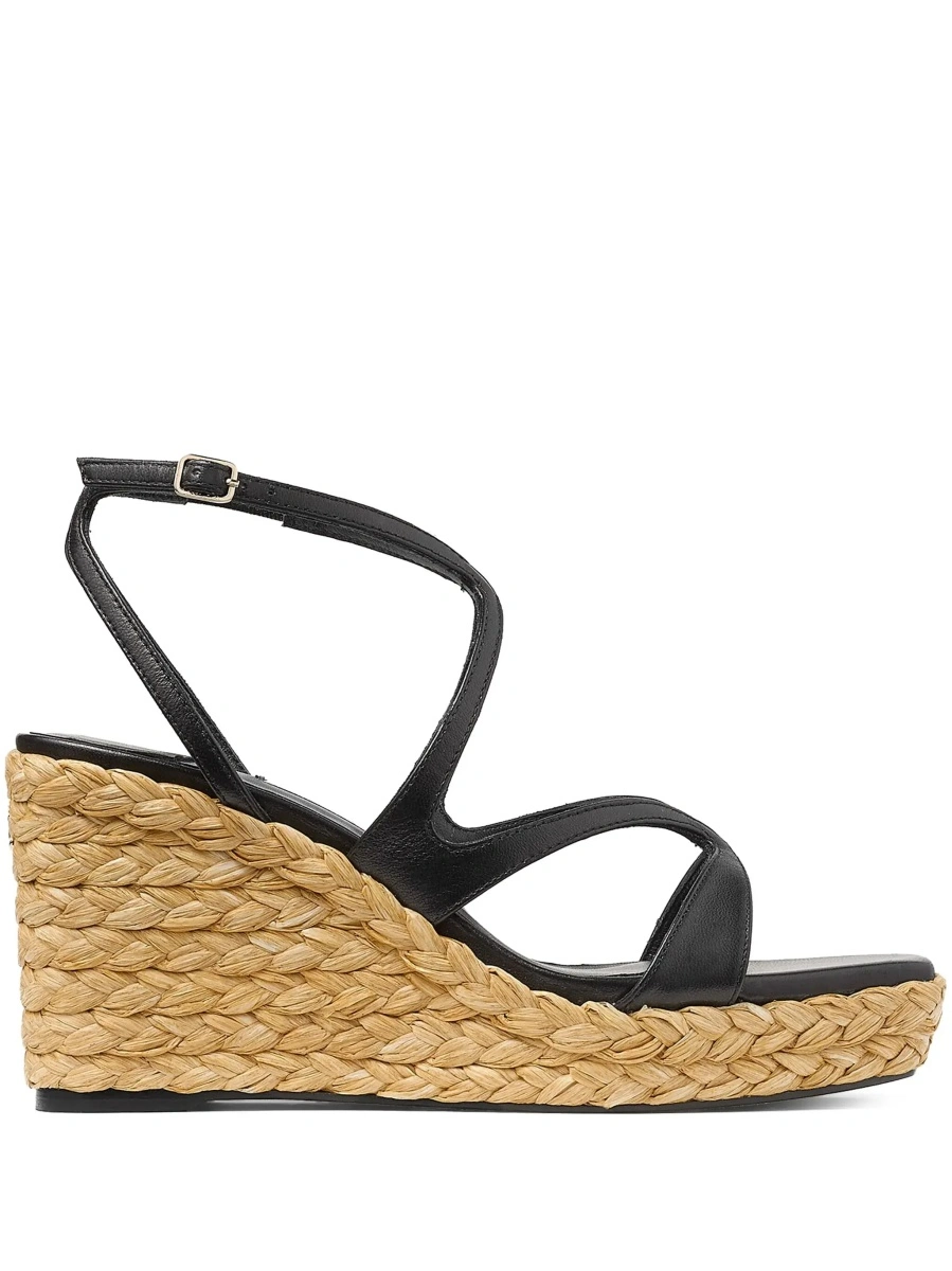 Pantofi cu platforma Jimmy Choo negri din piele si material textil - Img 10
