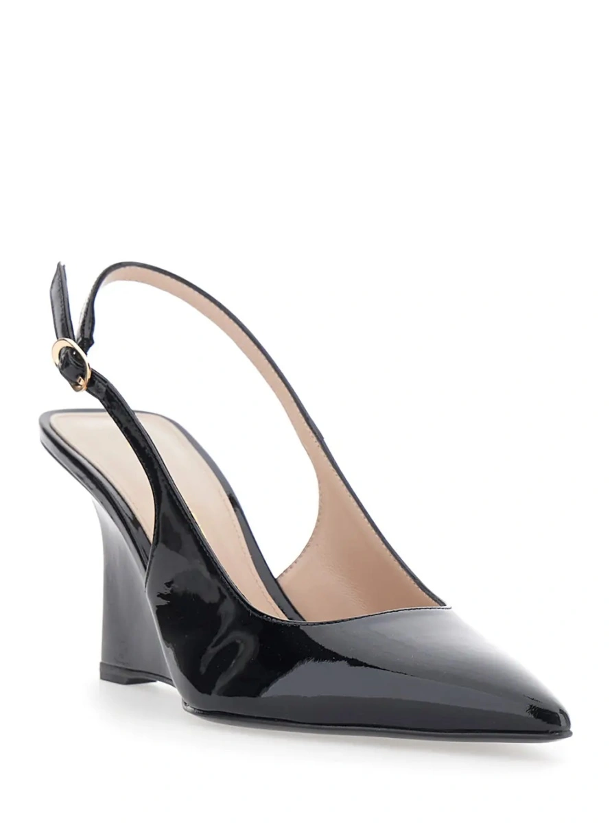 Pantofi cu platforma Stuart Weitzman negri din piele - Img 2