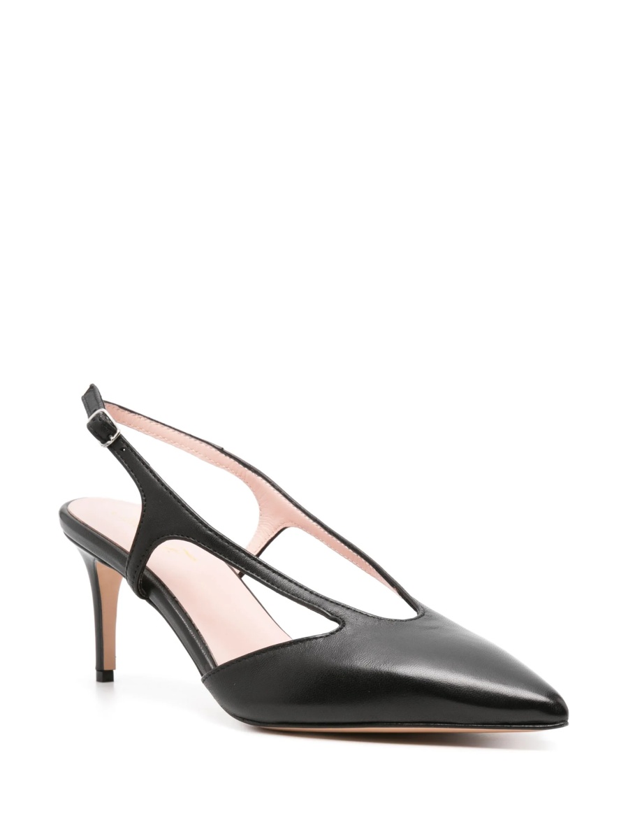 Pantofi cu toc ANNA F. negri din piele - Img 2