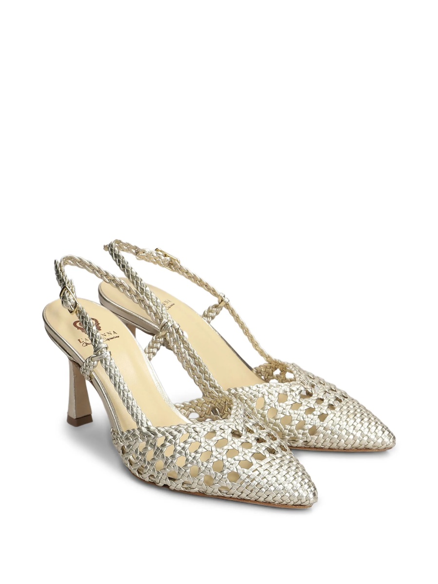 Pantofi cu toc Dolce &amp; Gabbana argintii din piele - Img 2