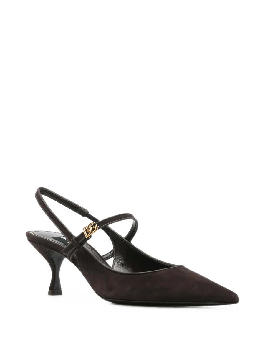 Pantofi cu toc Dolce &amp; Gabbana maro din piele intoarsa - Img 5