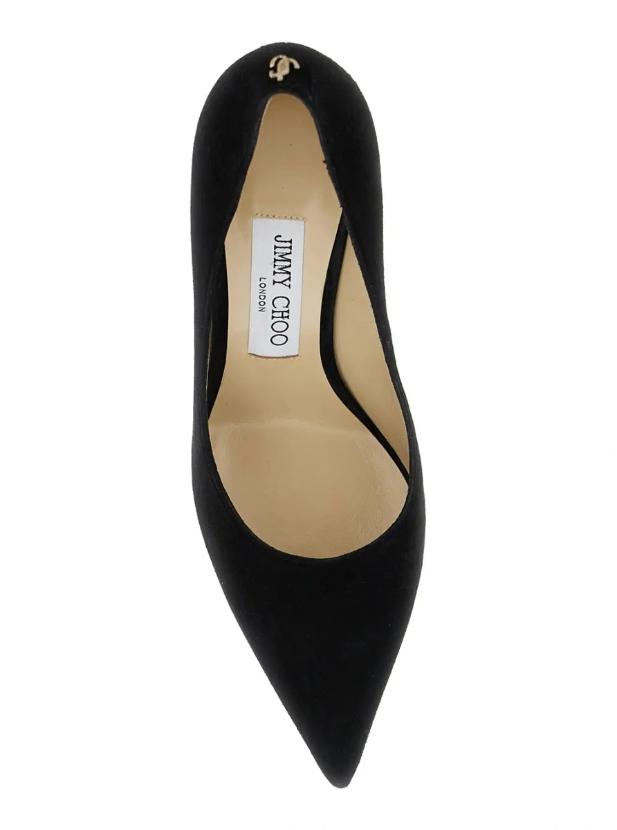 Pantofi cu toc Jimmy Choo negri din piele intoarsa - Img 4