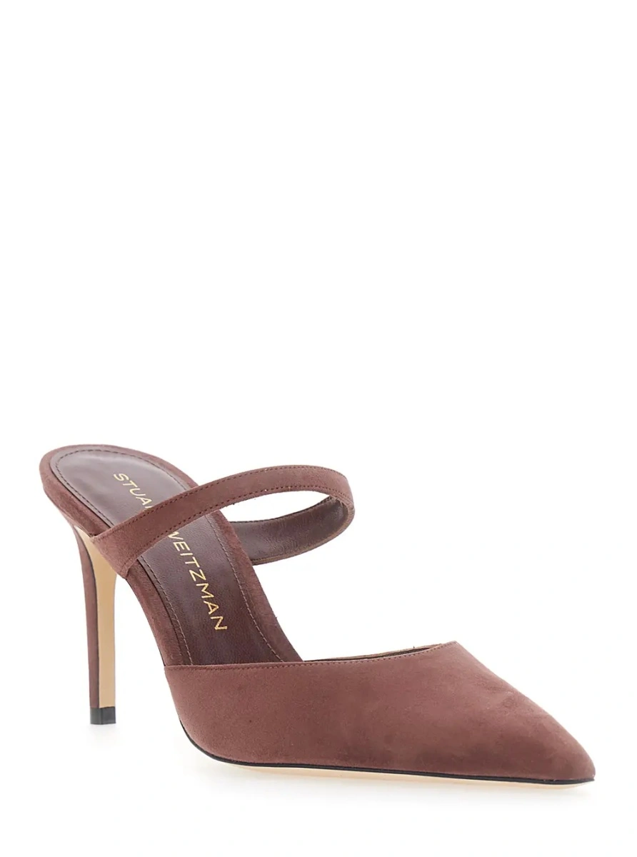 Pantofi cu toc Stuart Weitzman maro din piele - Img 2