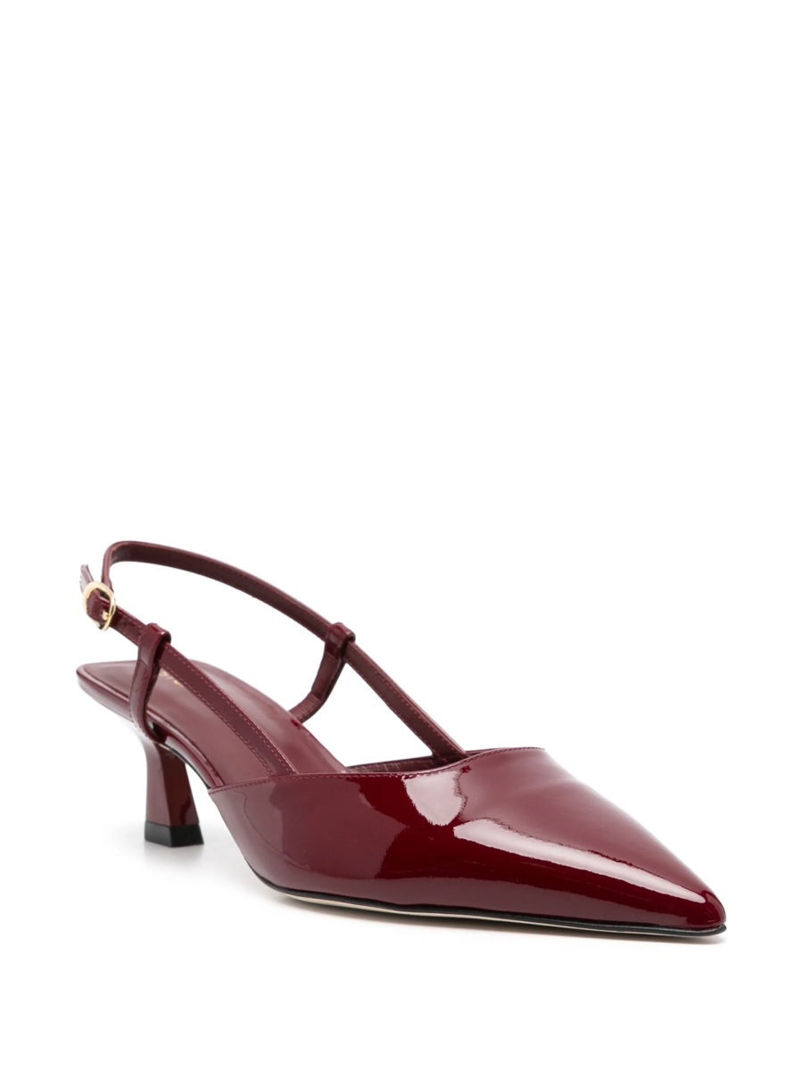 Pantofi cu toc Stuart Weitzman rosii din piele si poliuretan - Img 2