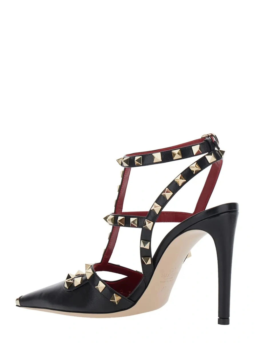 Pantofi cu toc Valentino Garavani 'Rockstud' negri din piele - Img 3