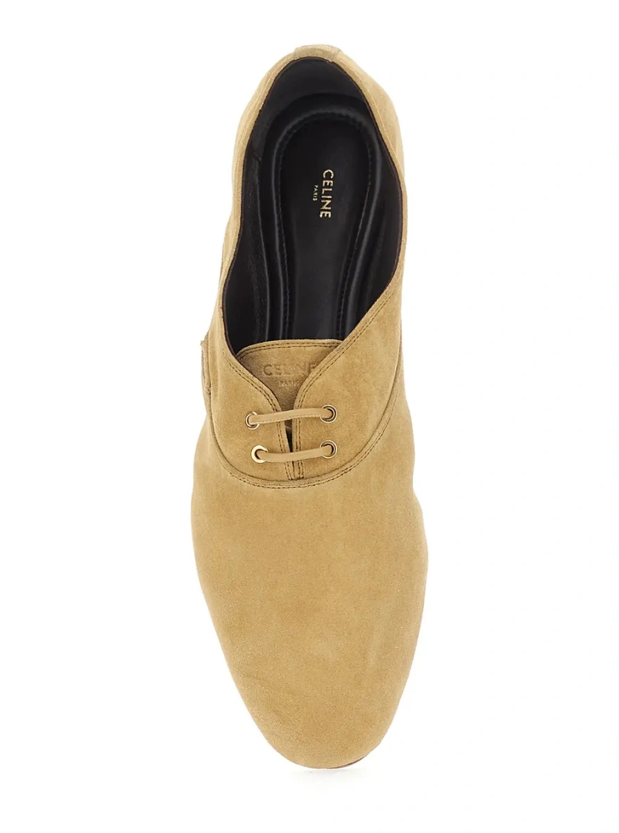 Pantofi eleganti Céline bej din piele intoarsa - Img 4
