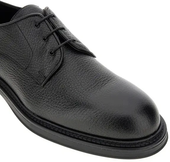 Pantofi Grained leather Derby shoes - Img 2