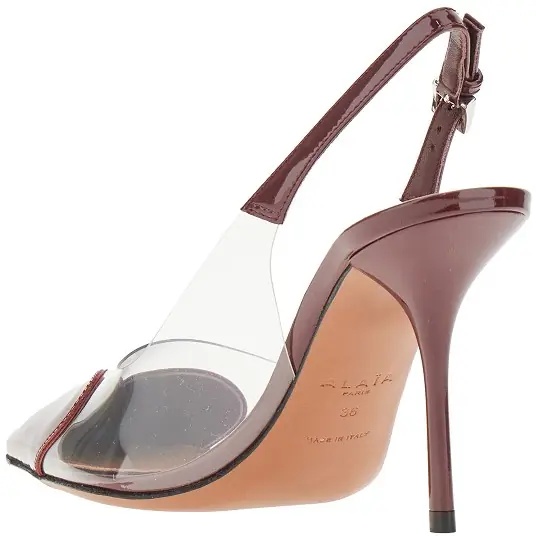 Pantofi PVC and leather 'Le Coeur' slingback pumps - Img 3