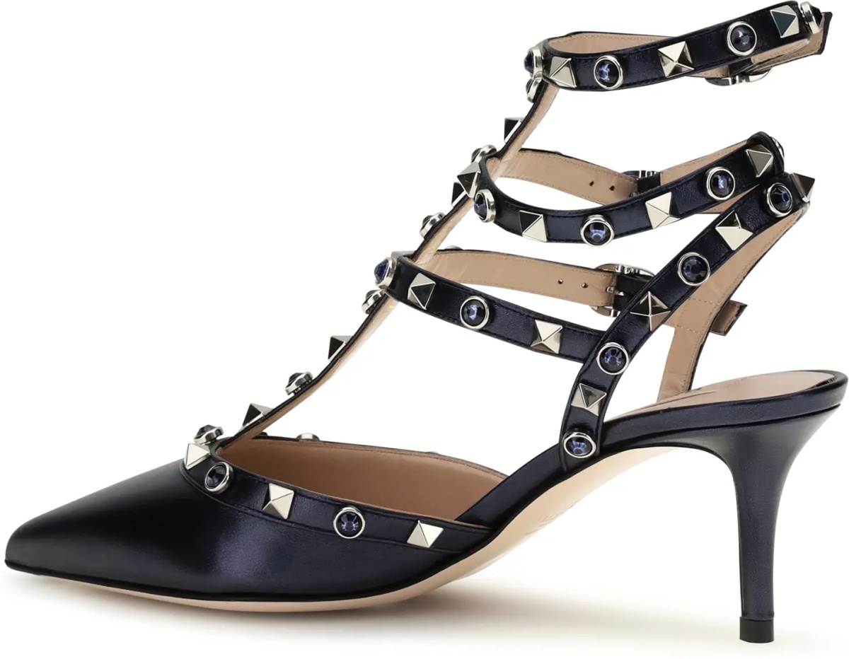 Pantofi Rockstud Pumps in laminated leather - Img 2