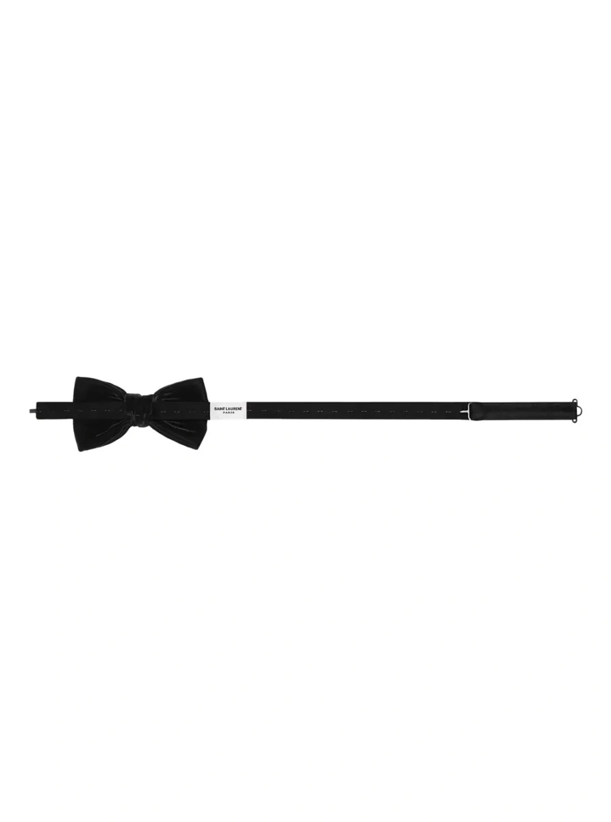 Papion Saint Laurent negru din catifea - Img 2