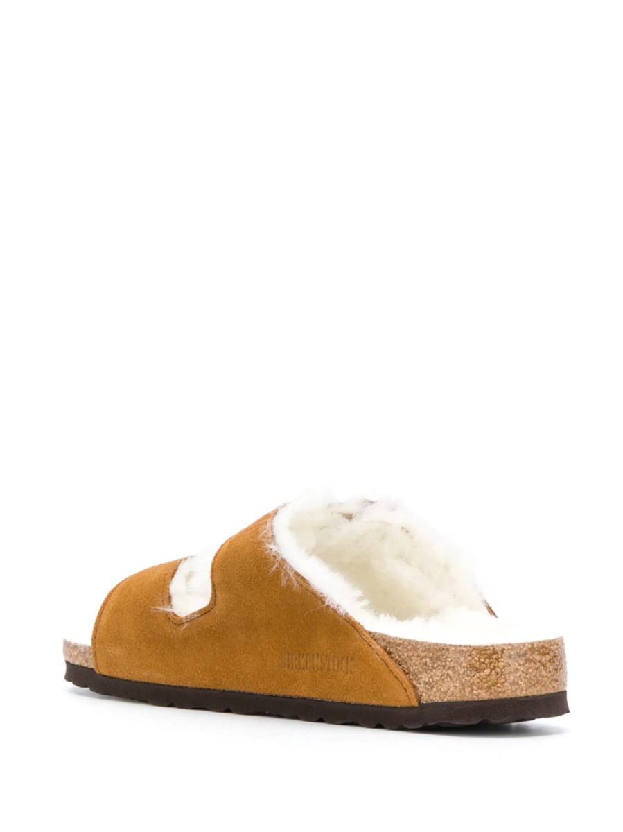 Papuci Birkenstock maro din piele intoarsa - Img 3
