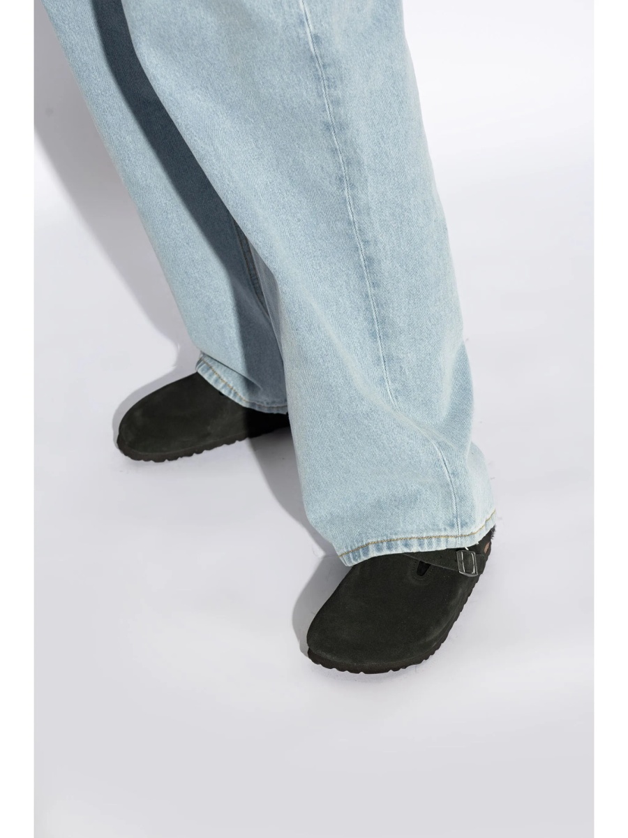 Papuci Birkenstock negri din piele intoarsa - Img 2