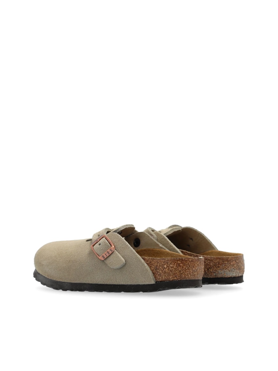 Papuci Birkenstock neutri din piele intoarsa - Img 3